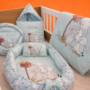 ست ۵ تیکه خواب لبه دار نوزاد چاپی